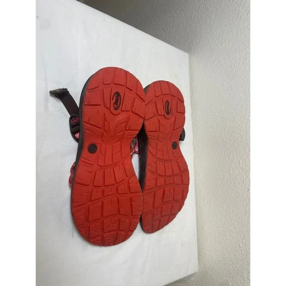 Chaco Z/Cloud 2 Sandals Womens 9 Brown Pink Orange Good Strappy Toe Loop Sporty - Picture 6 of 7